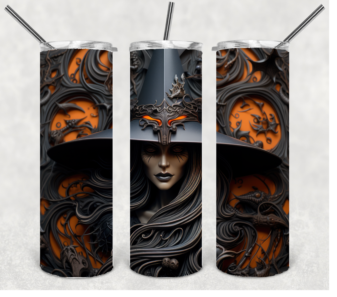 Halloween Witch Tumbler, Spooky Halloween Themed Tumbler, 20 oz