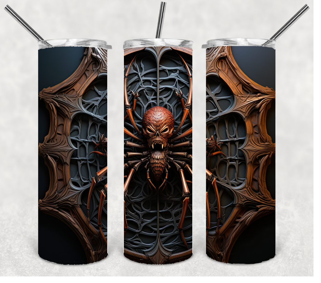 Spider Tumbler, Spooky Halloween Themed Tumbler, 20 oz