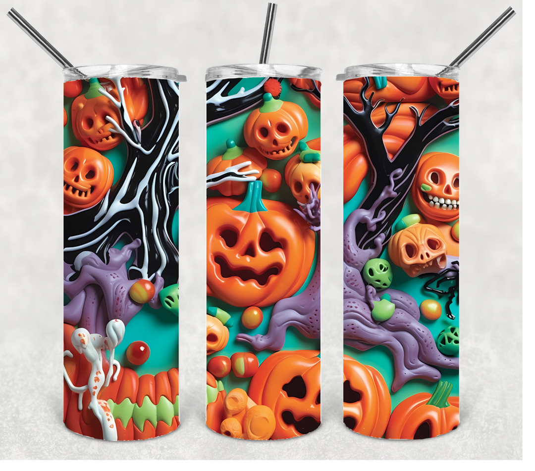 3D Halloween Pumpkin Tumbler, 20 oz Tumbler