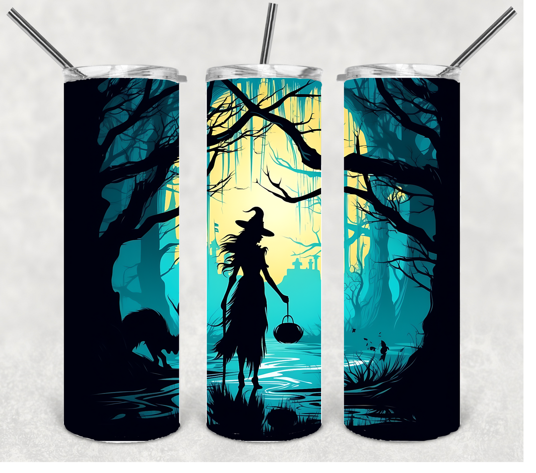 Vibrant Witch Halloween Tumbler, 20 oz