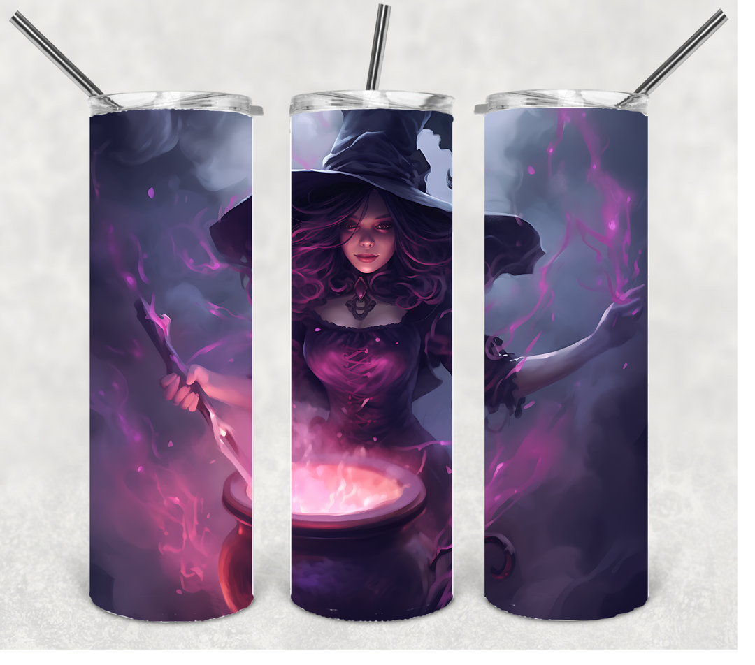 Vibrant Witch Halloween Tumbler, 20 oz