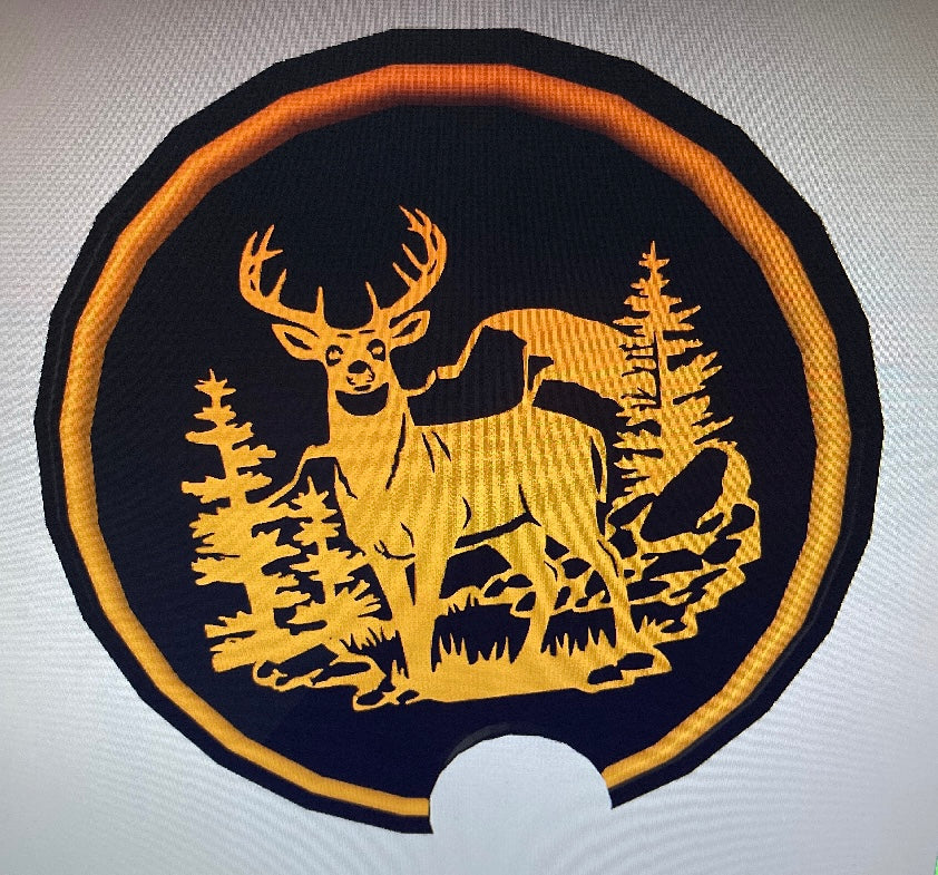 2D Hunting Silhouette Tumbler Topper for 20 or 30 oz tumblers, 2D Hunting Themed Topper, Deer Topper, Deer Hunting Lid