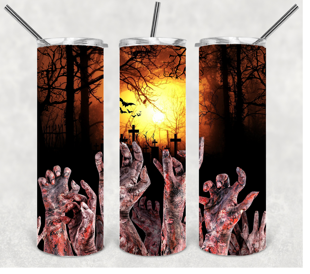 Zombie Hands Tumbler, Halloween Tumbler, 20 oz