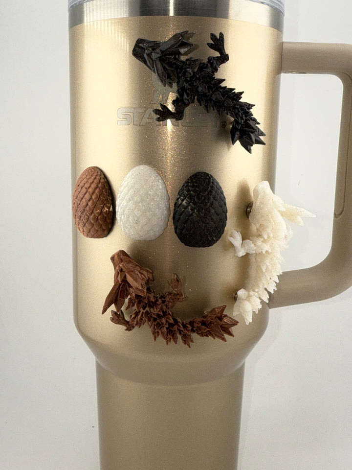 Dragon Baby and Eggs Tumbler Charm Magnets, 6 pc set, Tumbler Accessories, magnetic Stanley decorations, locker magents, refrigerator magnets, unique gift