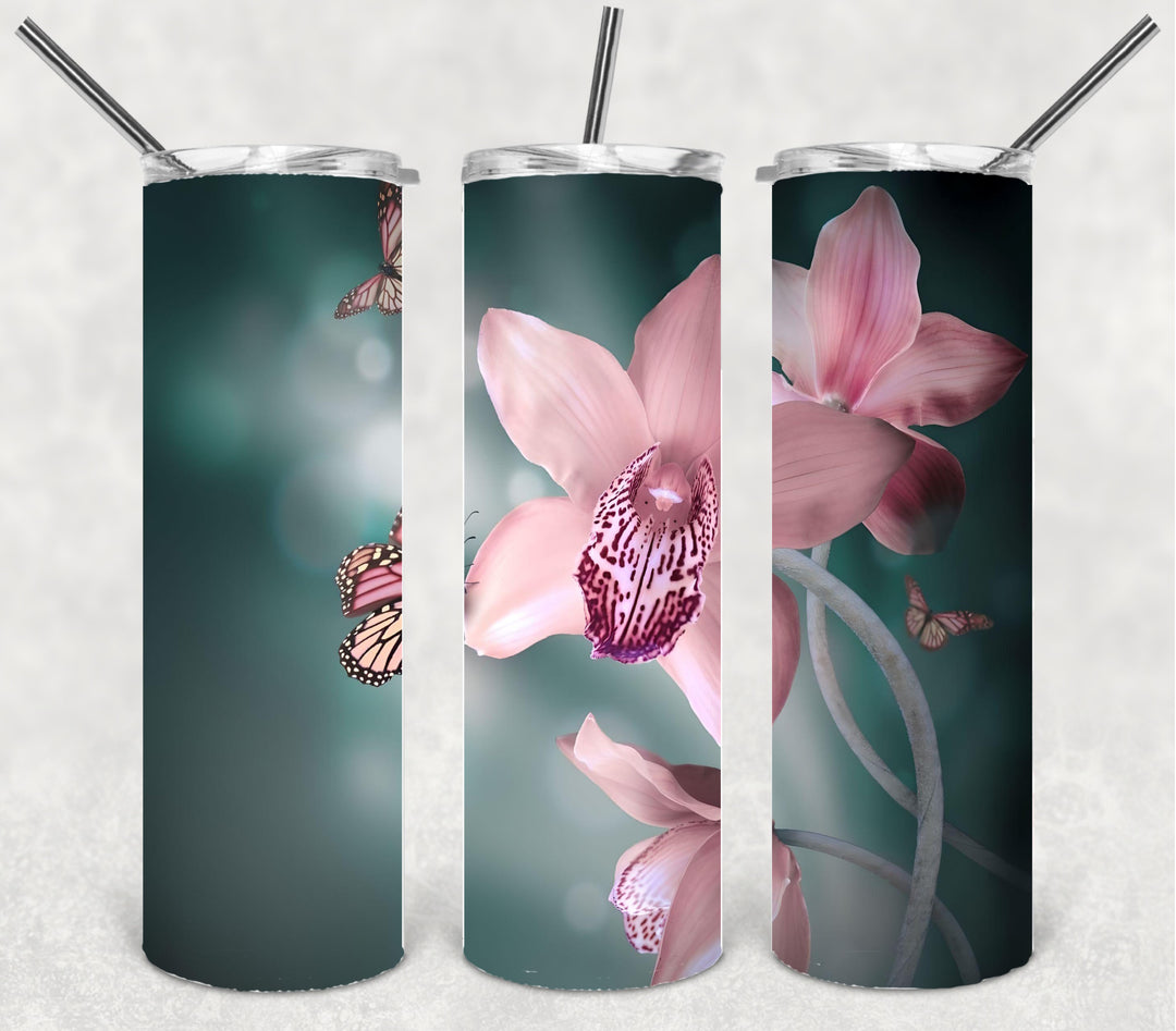 Butterfly Tumbler, Bright Butterflies, Vibrant Butterflies
