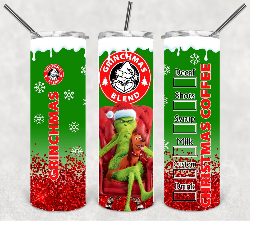 Christmas Green Guy Tumbler, 20 oz Skinny Tumblers