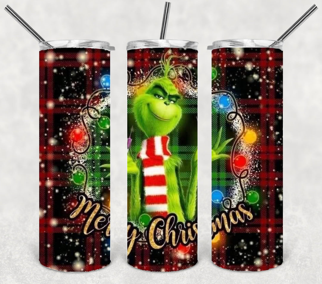 Christmas Green Guy Tumbler, 20 oz Skinny Tumblers