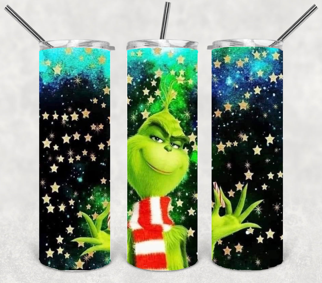 Christmas Green Guy Tumbler, 20 oz Skinny Tumblers