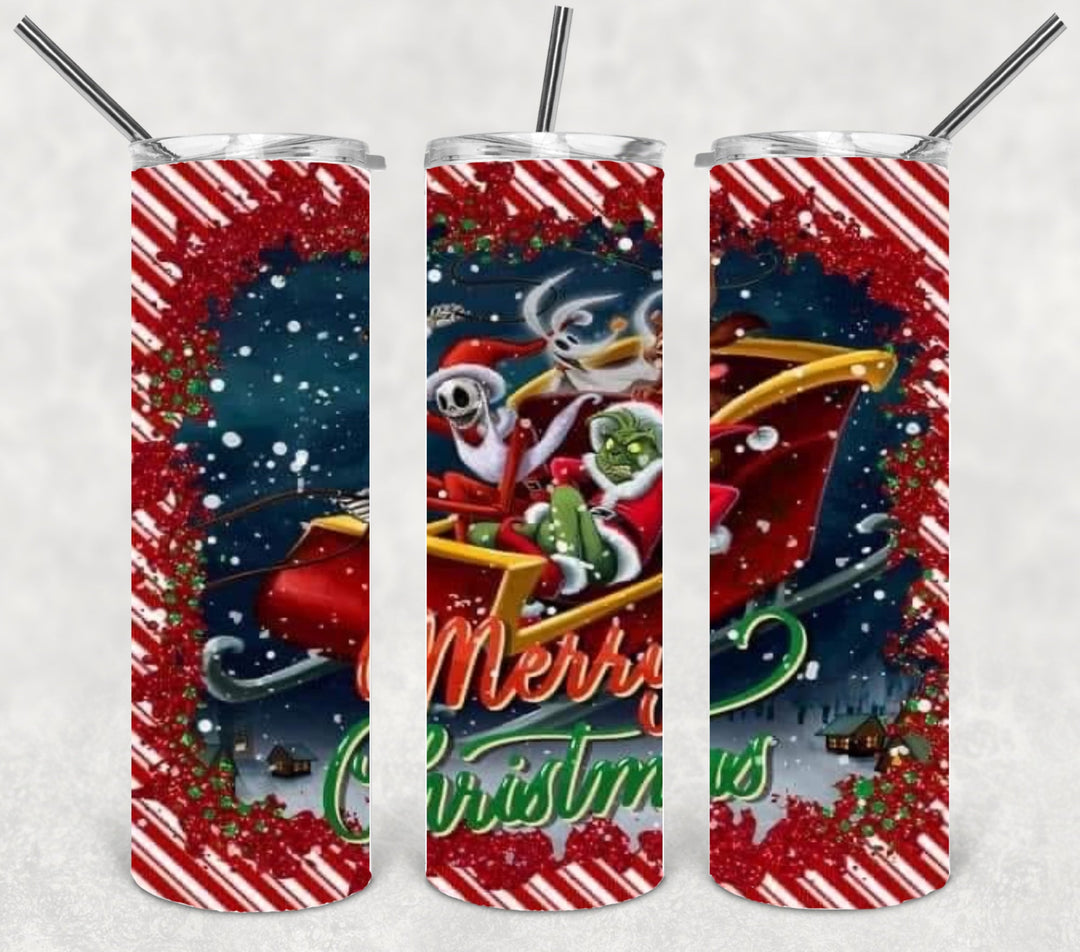 Christmas Green Guy Tumbler, 20 oz Skinny Tumblers