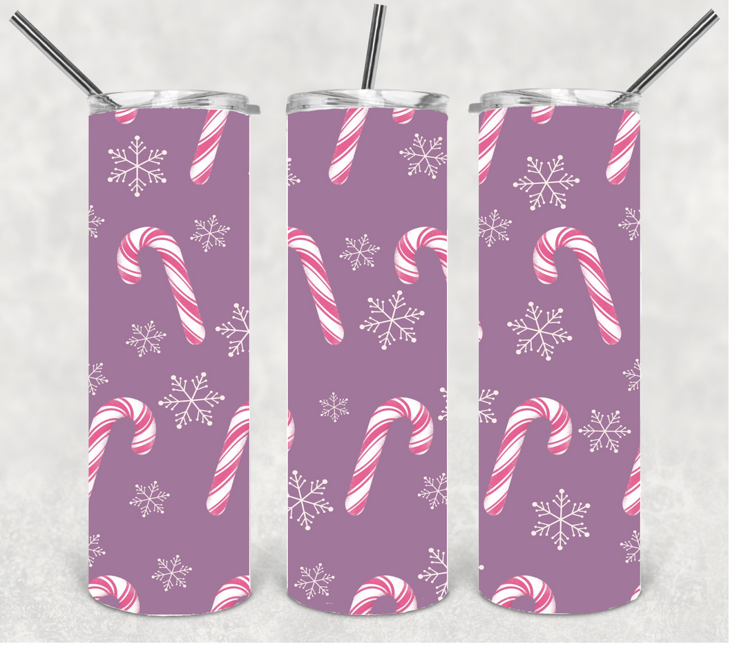 Candycane Christmas Tumbler, 20 oz Skinny Tumblers