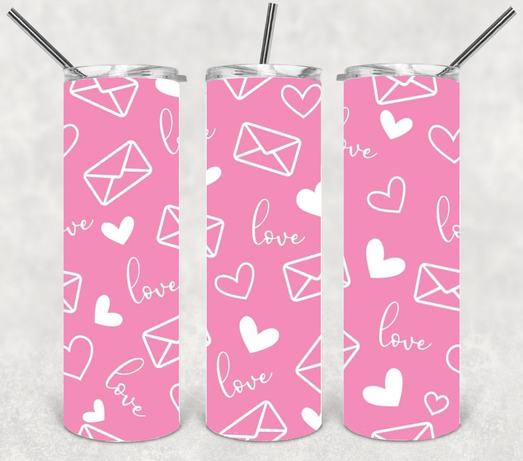 Valentine's Tumbler, Heart Tumbler, Love Tumbler, 20 oz Tumbler
