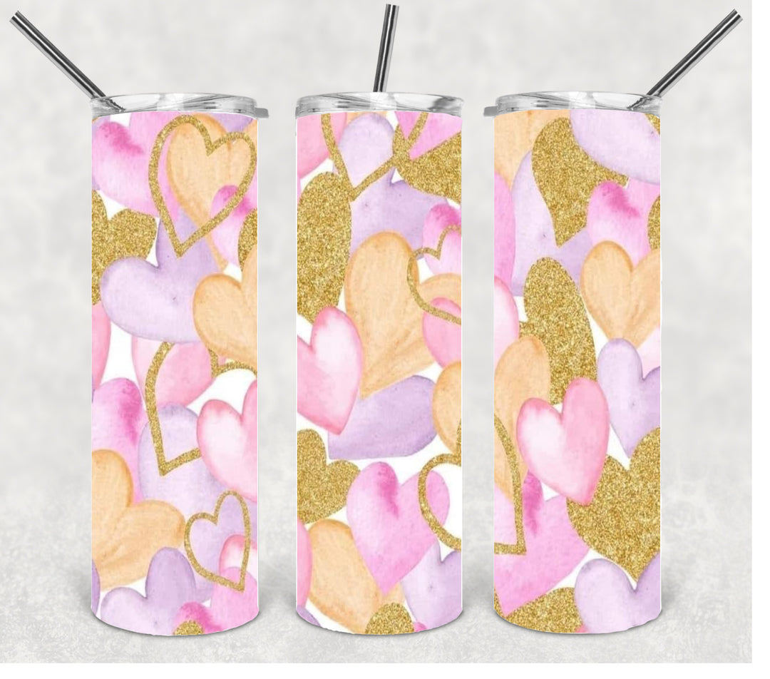 Valentine's Tumbler, Heart Tumbler, Love Tumbler, 20 oz Tumbler