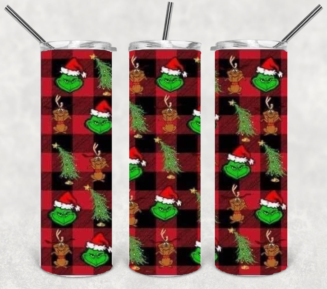 Christmas Green Guy Tumbler, 20 oz Skinny Tumblers