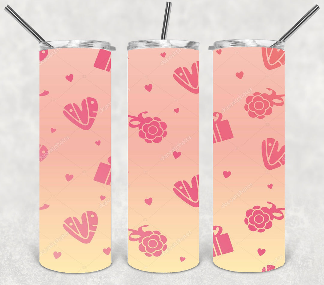 Valentine's Tumbler, Heart Tumbler, Love Tumbler, 20 oz Tumbler