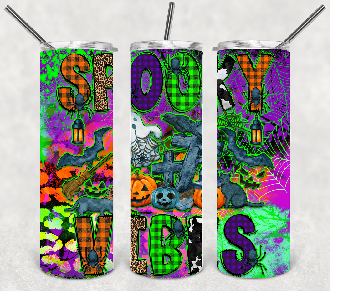 Spooky Vibes Tumbler, Halloween Tumbler, 20 oz