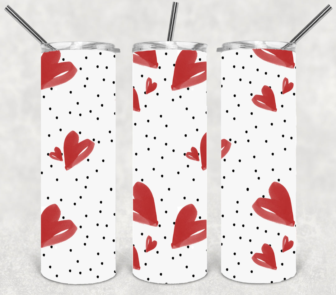 Valentine's Tumbler, Heart Tumbler, Love Tumbler, 20 oz Tumbler