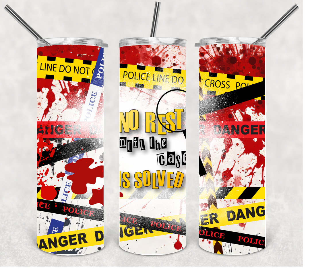 True Crime Tumbler, Crime Scene Tumbler, Halloween Tumbler, 20 oz
