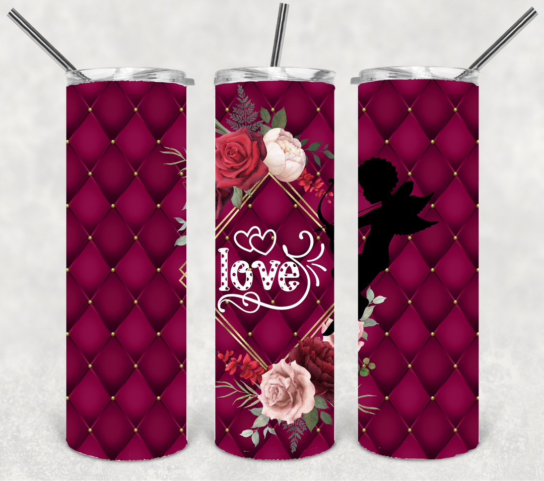 Valentine's Tumbler, Heart Tumbler, Cupid Tumbler, 20 oz Tumbler