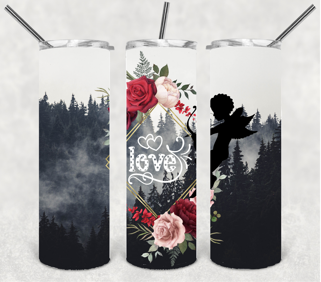 Valentine's Tumbler, Heart Tumbler, Cupid Tumbler, 20 oz Tumbler