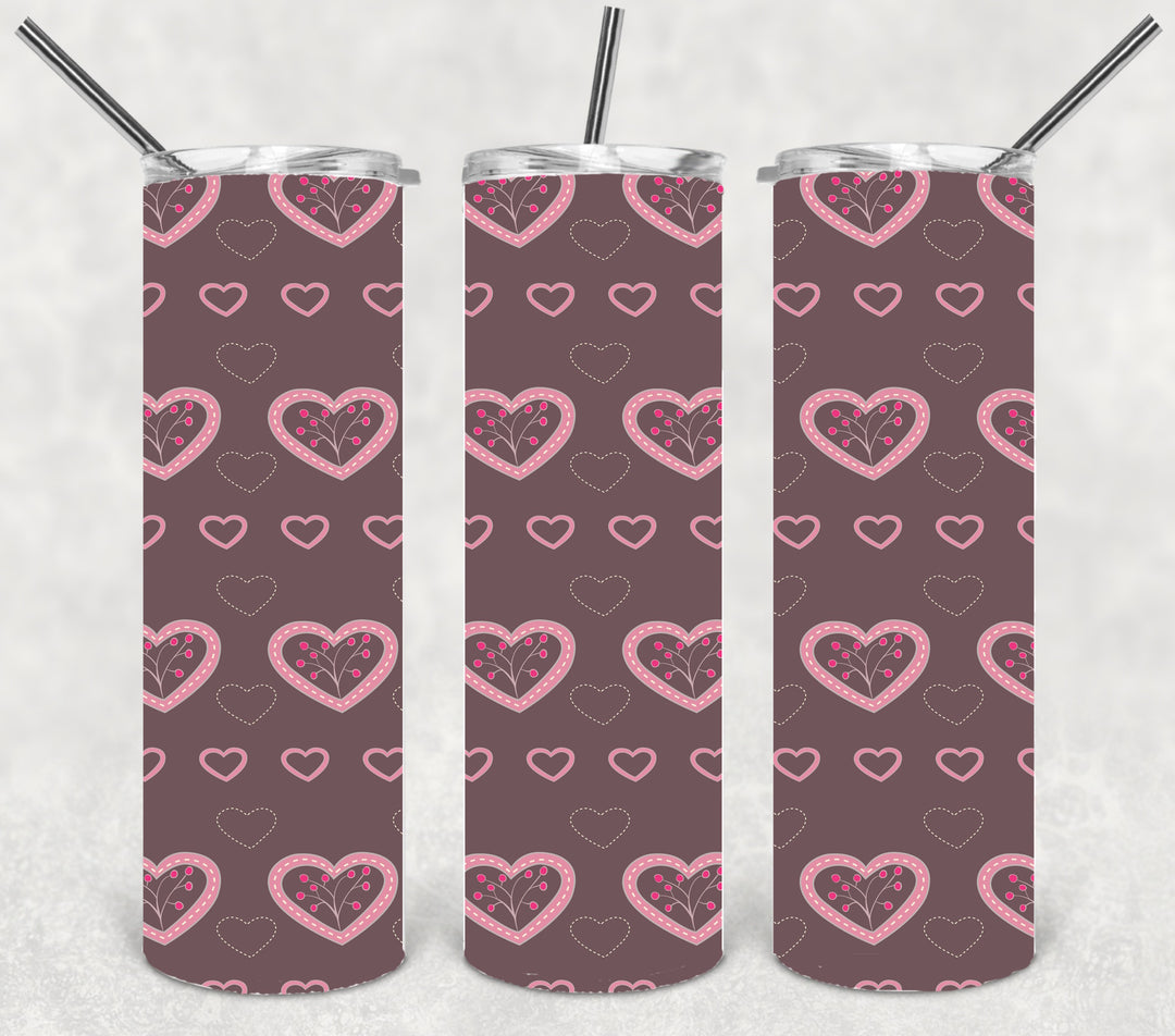 Valentine's Tumbler, Heart Tumbler, 20 oz Tumbler