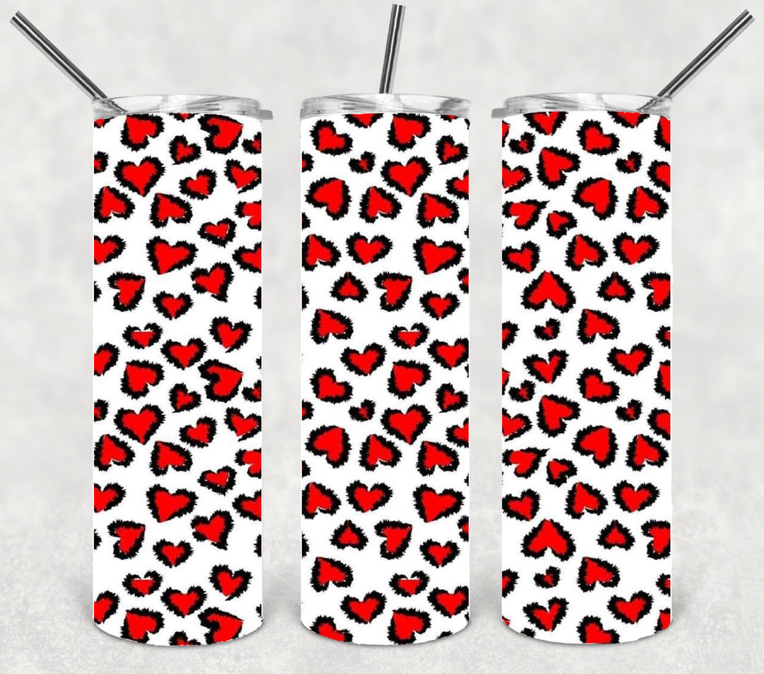 Valentine's Tumbler, Heart Tumbler, 20 oz Tumbler