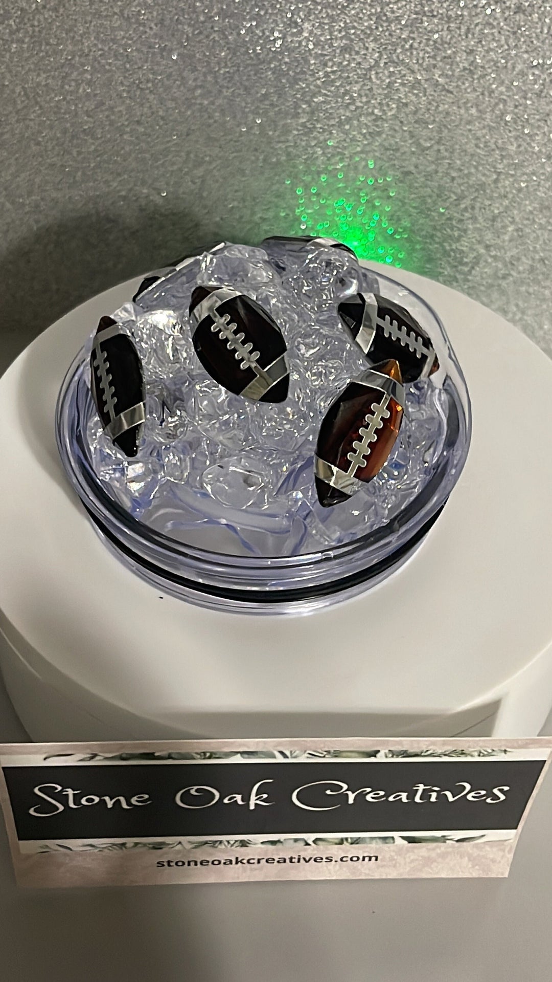Football Tumbler Topper 3D Decorative Lid