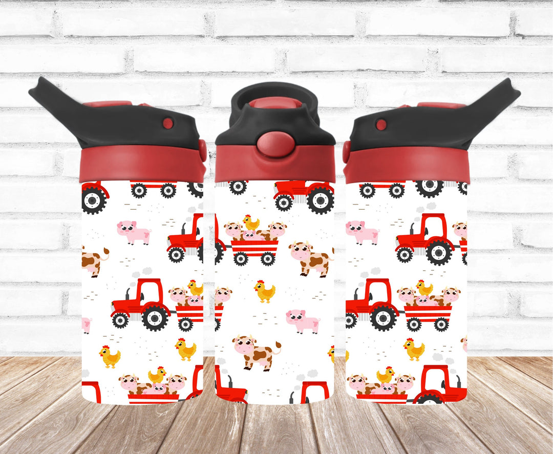 Kids Farm Tractor Tumbler - Kids Water Bottle | Kids Water Tumbler | Great Kids Gift | Kids Sippy Cup | Back To School Cup