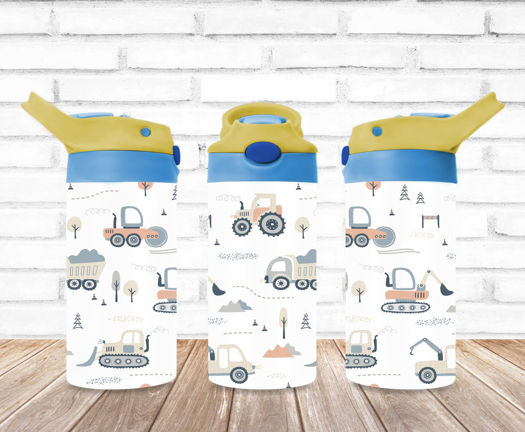 Kids Construction Tumbler Tractor Tumbler - Kids Water Bottle | Kids Water Tumbler | Great Kids Gift | Kids Sippy Cup | Back To School Cup