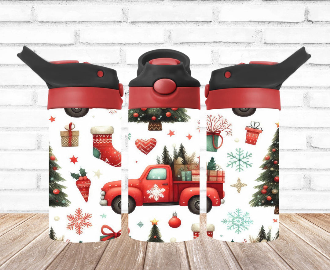 Christmas Santa Tumbler, Christmas Tree, Kids Water Bottle, Kids FlipTop Cup, Kids Sippy Cup, Back To School Cup, HOT SELLER!