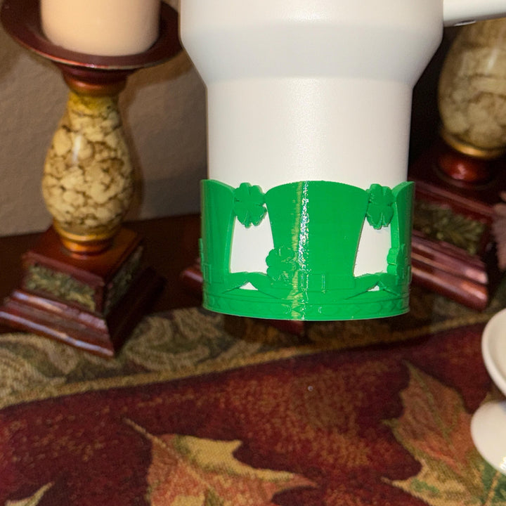 Leprechaun Hat Shamrock Tumbler Boot, Cup Boot Sleeve, St Patrick’s Day Clover, Fit's Stanley Tumblers, Protective Sleeve