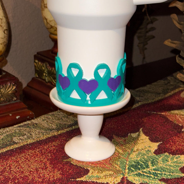 Mental Health Awareness Ribbon Tumbler Boot, Teal Purple Protective Sleeve, Fit's Stanley Tumblers, Support the Fight You Are Not Alone