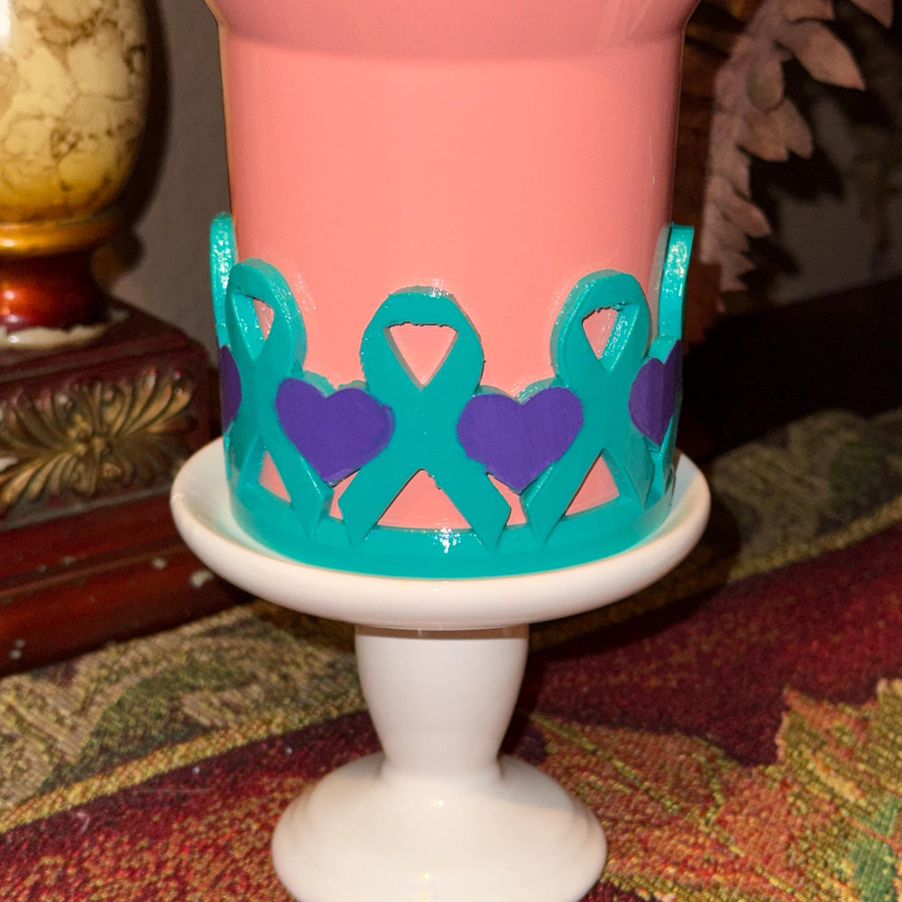 Mental Health Awareness Ribbon Tumbler Boot, Teal Purple Protective Sleeve, Fit's Stanley Tumblers, Support the Fight You Are Not Alone