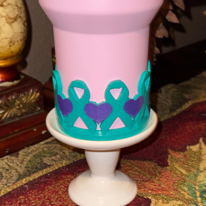 Mental Health Awareness Ribbon Tumbler Boot, Teal Purple Protective Sleeve, Fit's Stanley Tumblers, Support the Fight You Are Not Alone