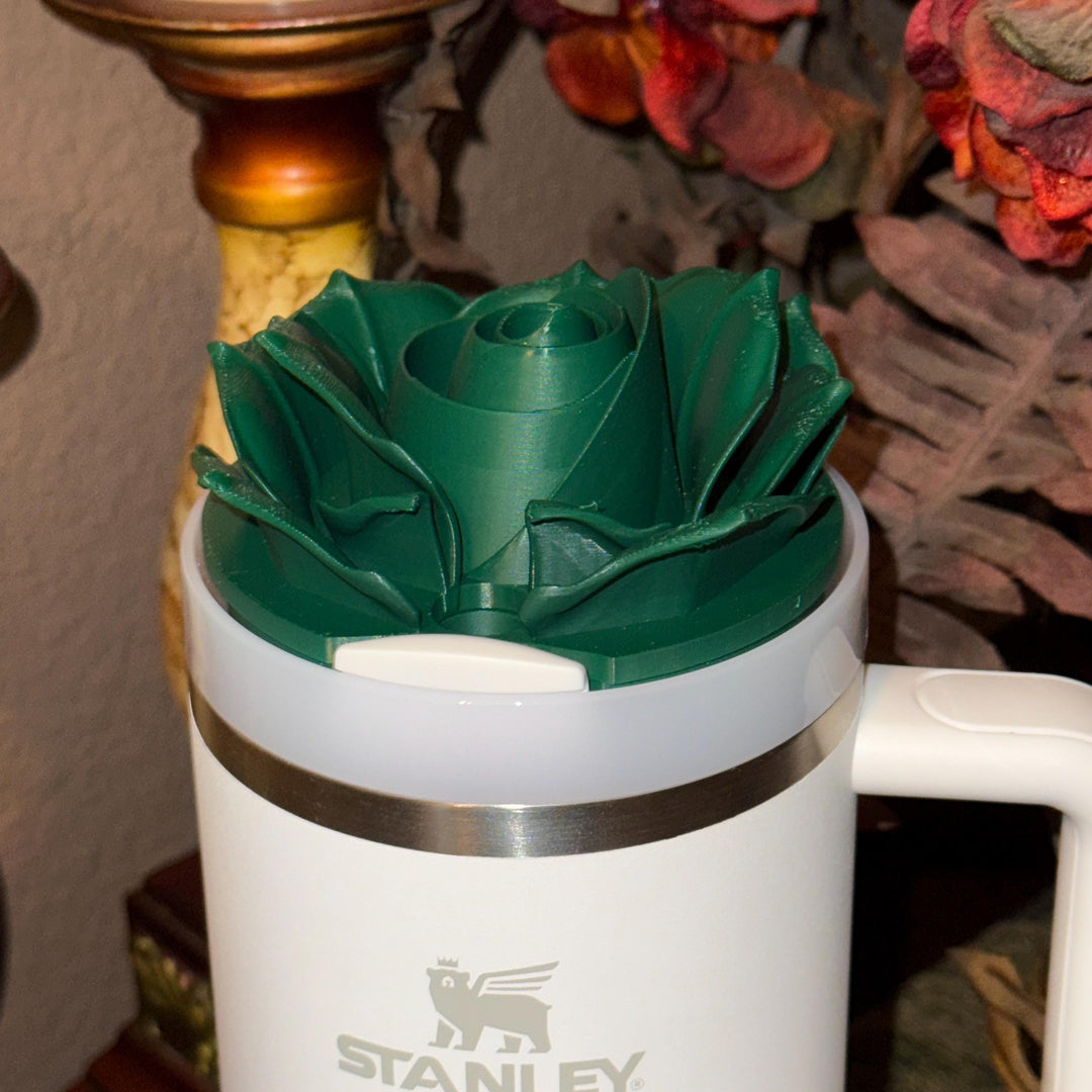 3D Rose Tumbler Topper that fit the new Oasis Cabana Stanley lids, Rose tumbler topper, 3D Decorative Lid,