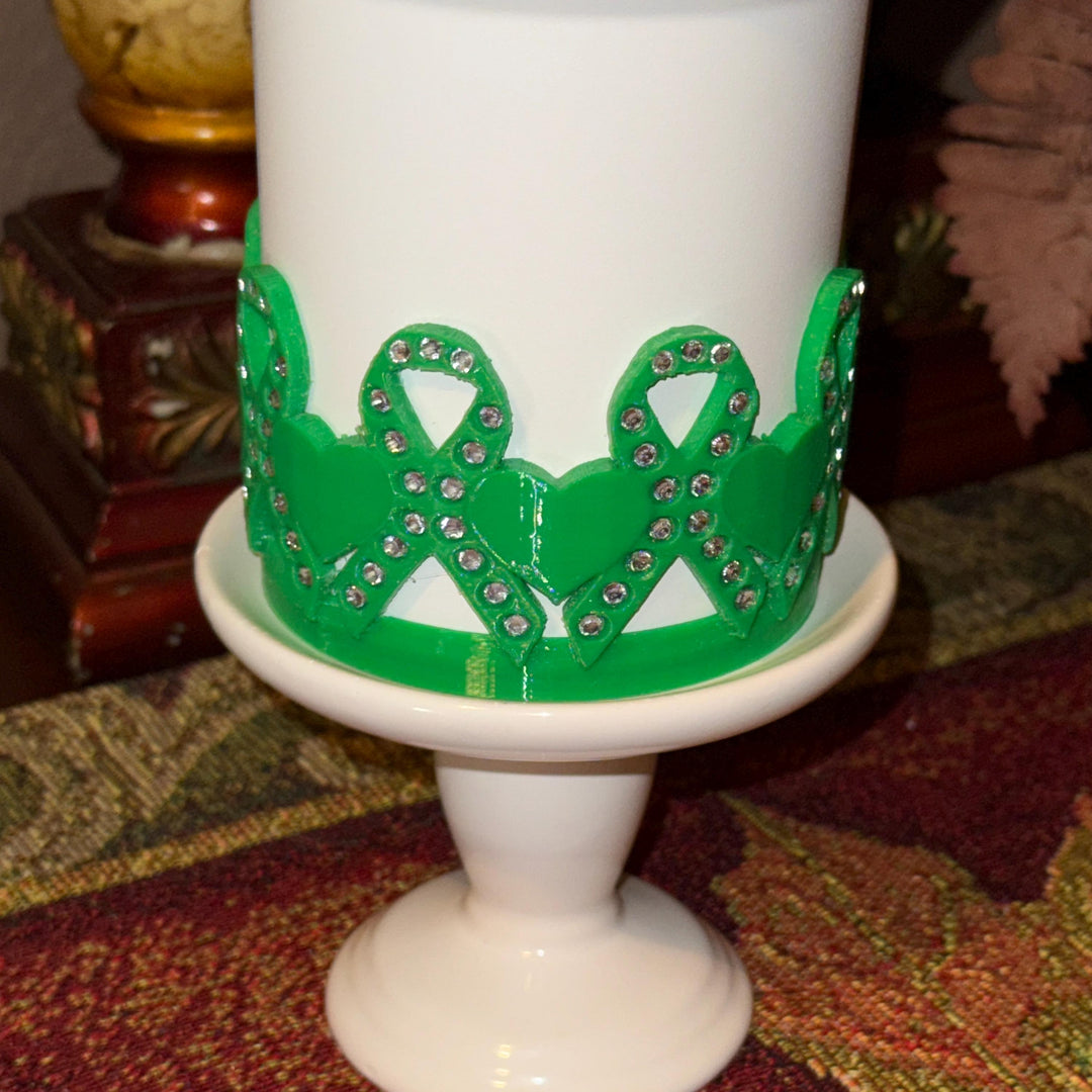 Green Awareness Ribbon Rhinestone Tumbler Boot, Liver Disease, Mental Health, Kidney Disease, Protective Sleeve, Fit's Stanley Tumblers
