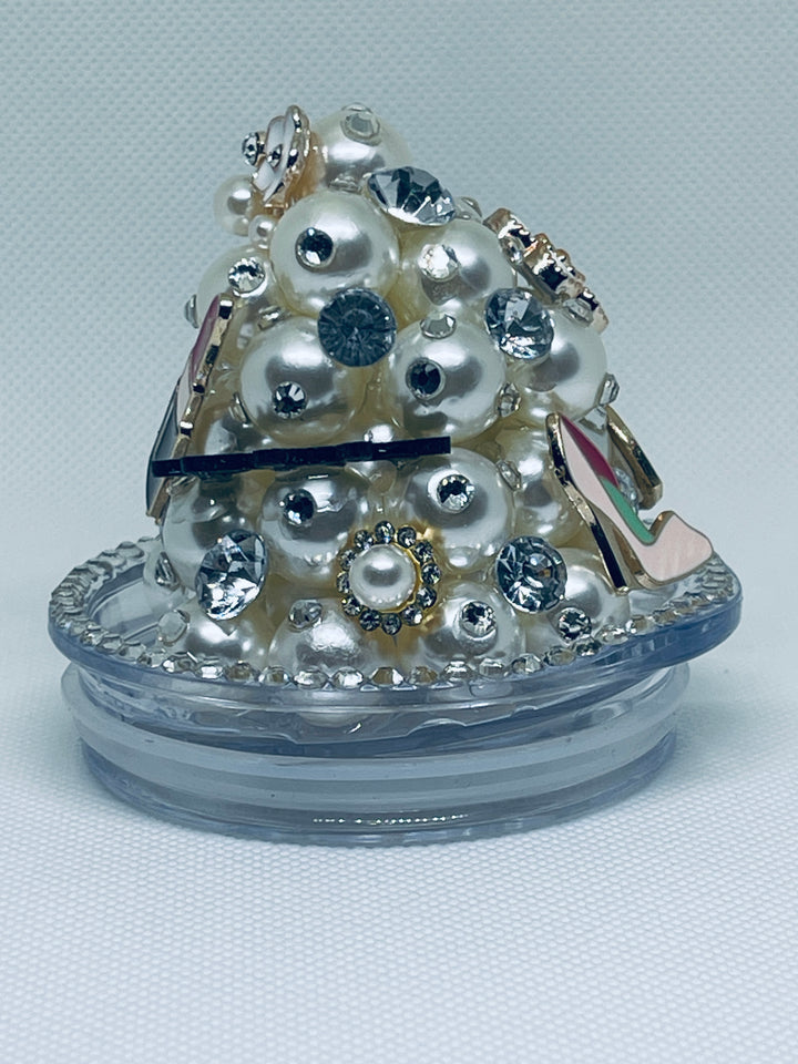 Diva Rhinestone Tumbler Topper, Rhinestones and Pearls Tumbler Topper, SIP IN STYLE!