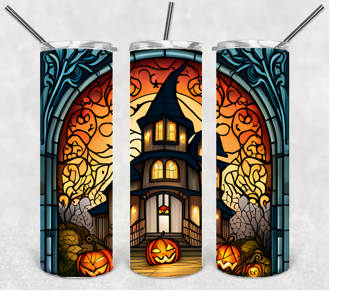 Halloween Haunted House Tumbler, 20 oz Tumbler
