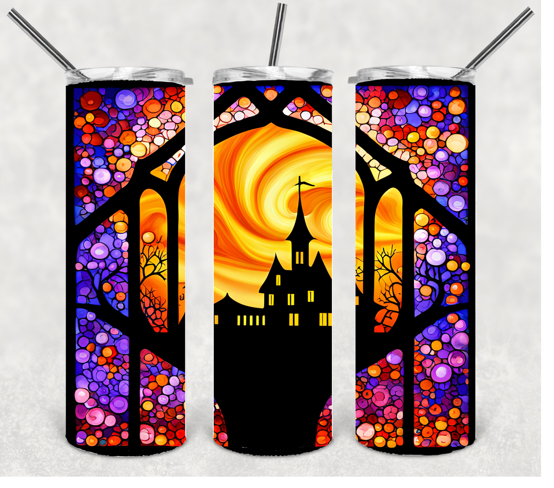Halloween Haunted House Tumbler, 20 oz Tumbler