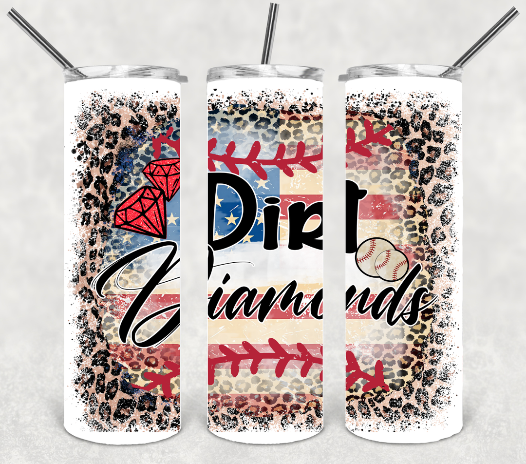Dirt and Diamonds Tumbler, Baseball Tumbler, Baseball Mom, Softball Tumbler, 20 oz tumbler