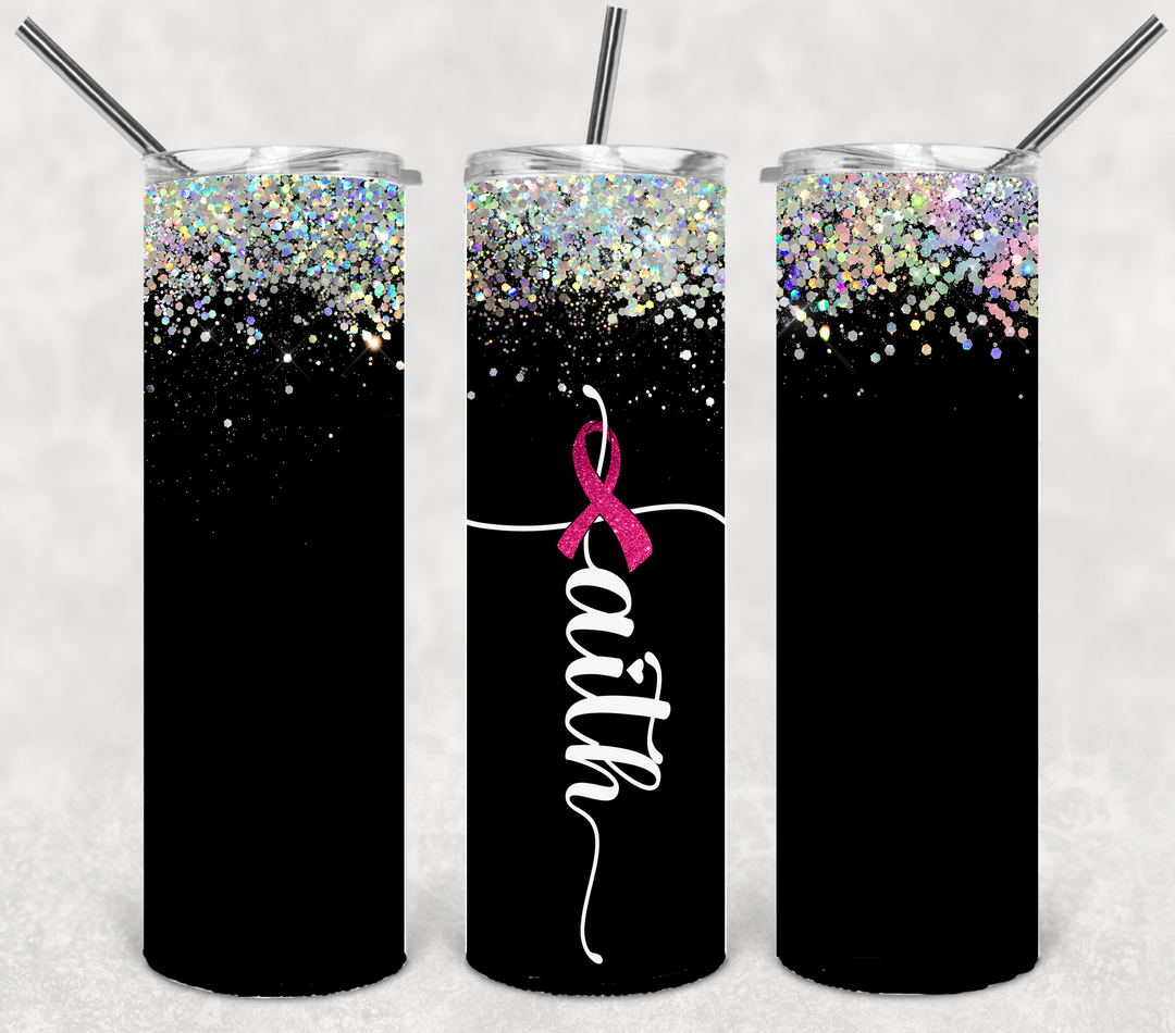 Breast Cancer Tumbler, Breast Cancer Awareness, Faith