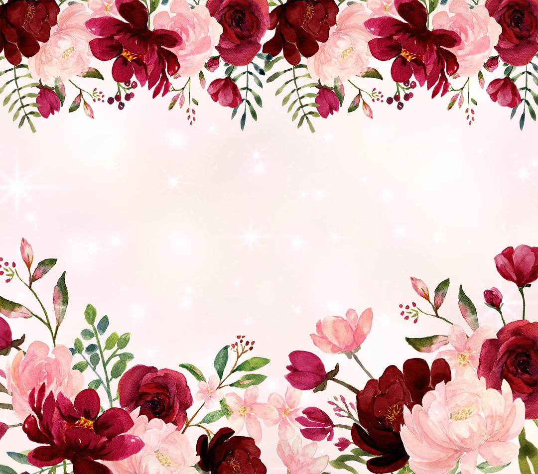20 oz Skinny Tumbler - Pink and Red Flowers (Personalize This)