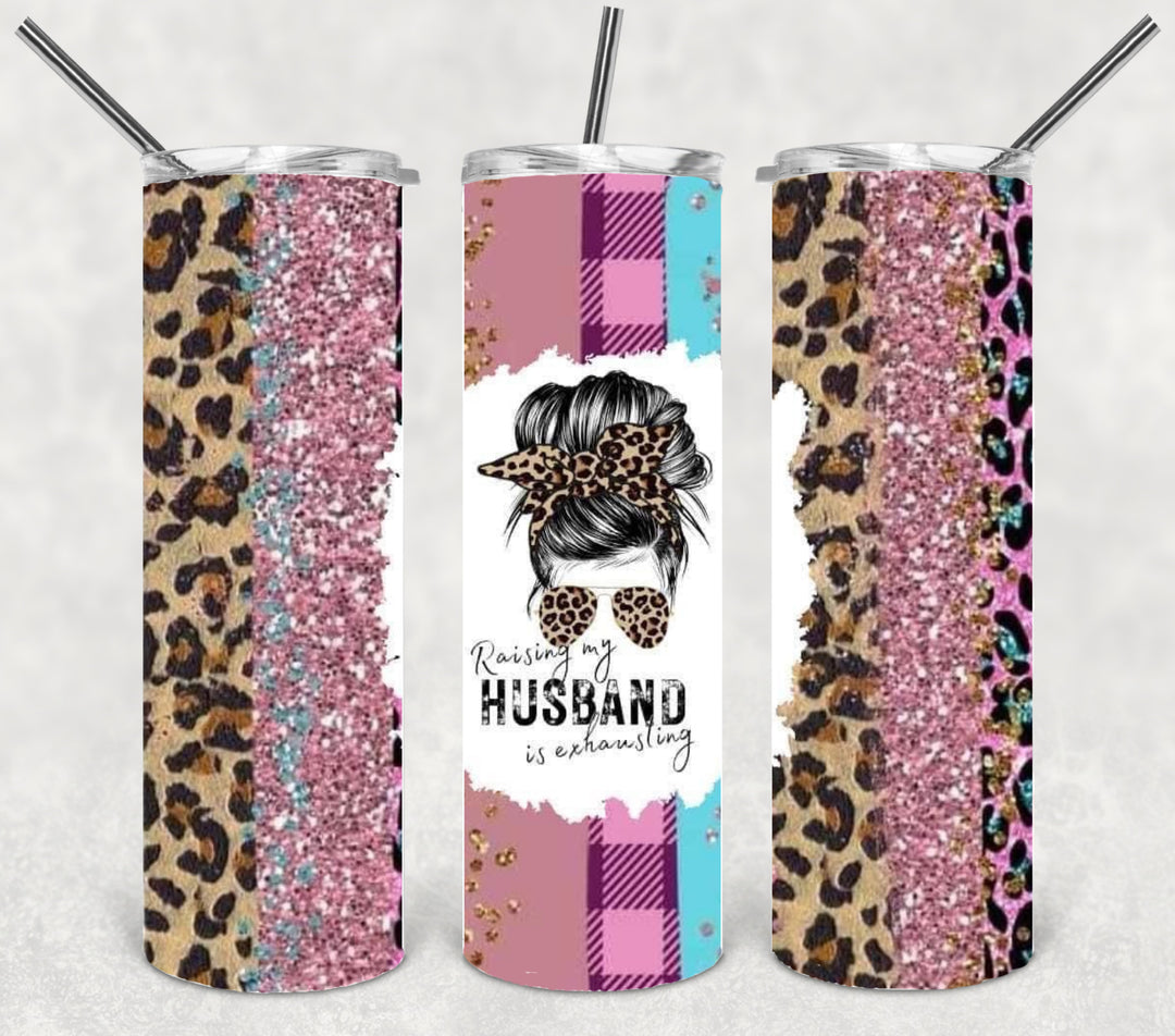 20 oz Skinny Tumbler - "MAMA"designs mom tumbler momlife leopard pink glitter