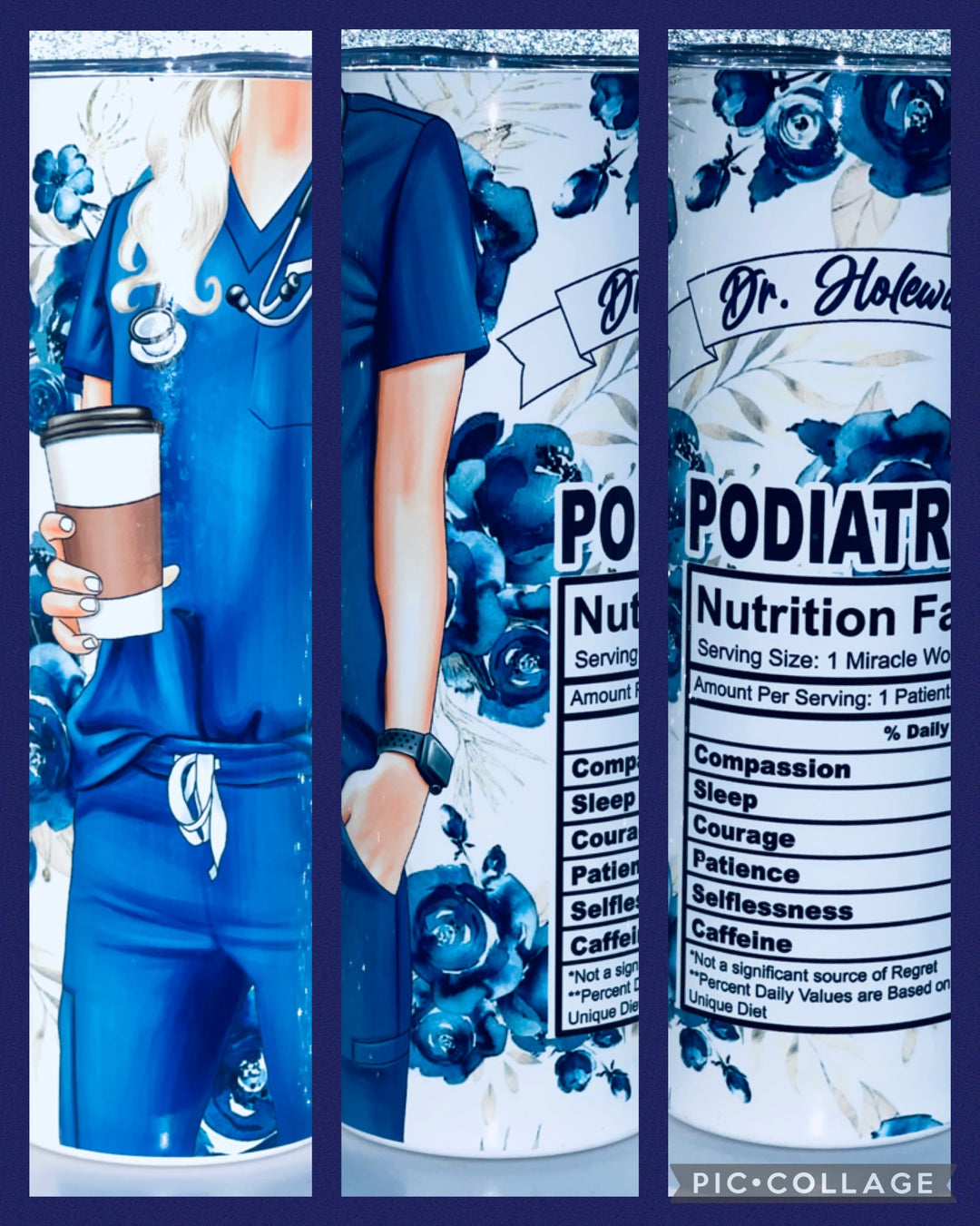 Podiatrist Tumbler, Blue Scrubs, 20 oz Tumbler