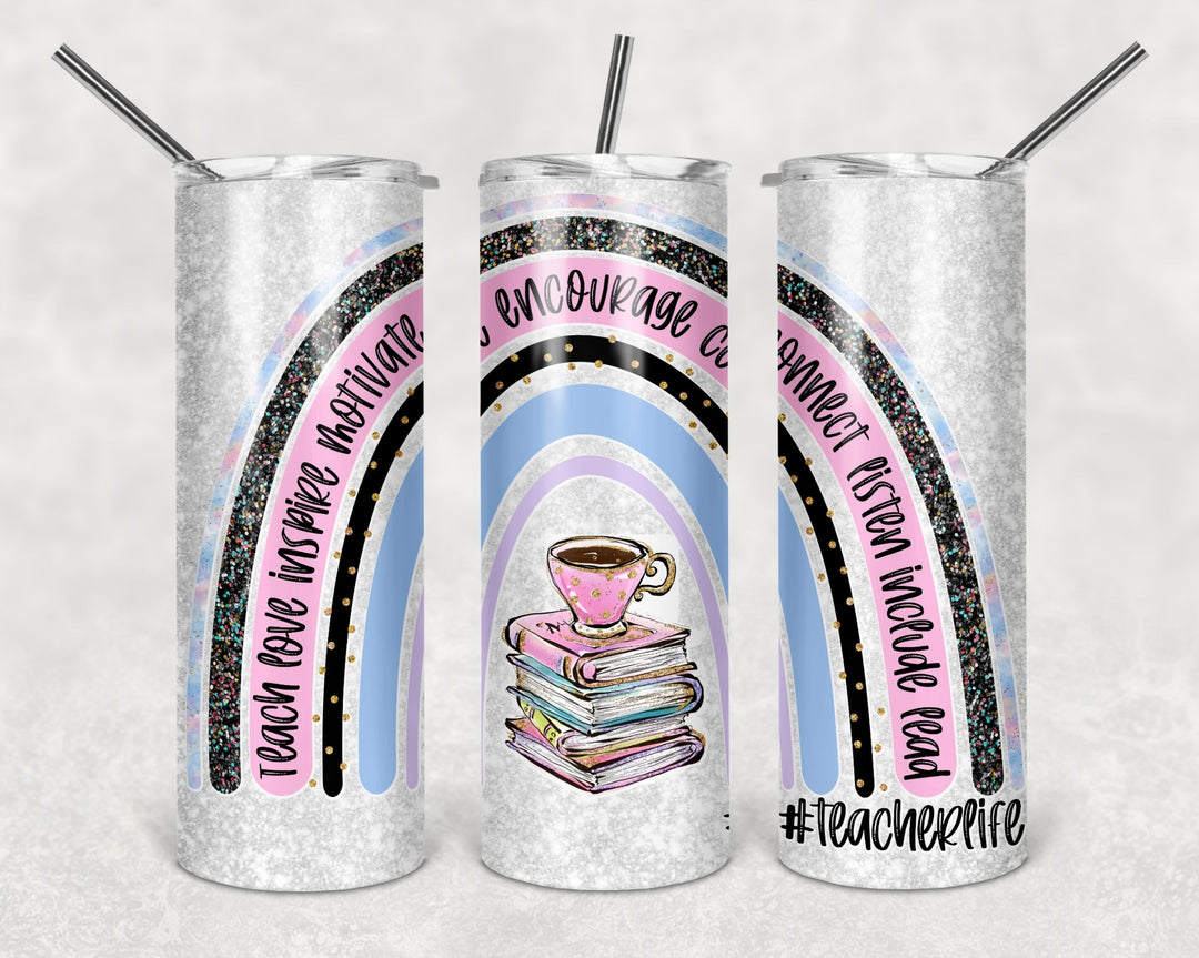 Teach Love Inspire, Teacher Tumbler, Teacher Appreciation, Teacher Gift - #Teacherlife