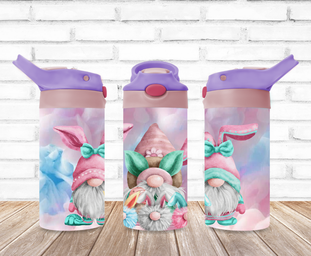 Easter Gnome Kids Tumbler, Kids Easter Water Bottle, Kids Water Tumbler, Kids FlipTop Cup