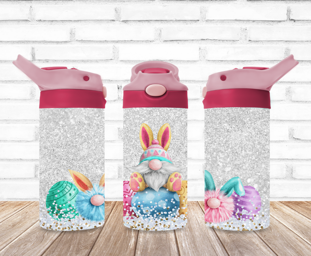 Easter Gnome Kids Tumbler, Kids Easter Water Bottle, Kids Water Tumbler, Kids FlipTop Cup