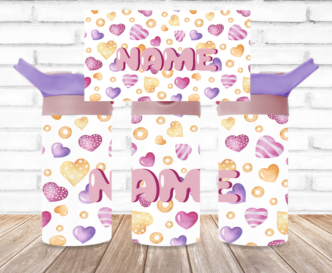 Valentine's Kids Tumbler, Hearts Tumbler, Kids Water Bottle