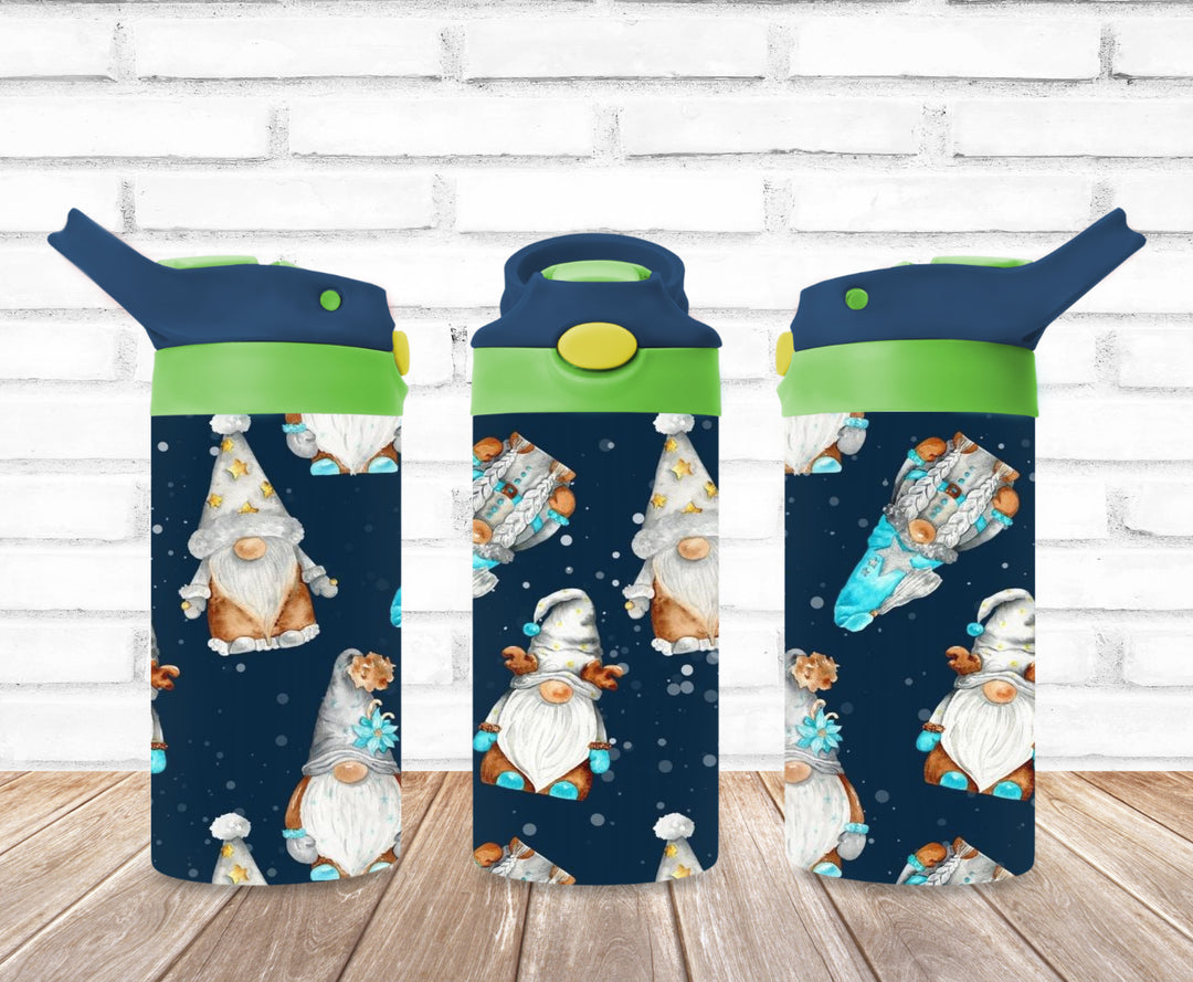 Christmas Gnome, Kids Christmas Tumbler, Kids Water Bottle, Kids FlipTop Cup, Kids Sippy Cup, Back To School Cup