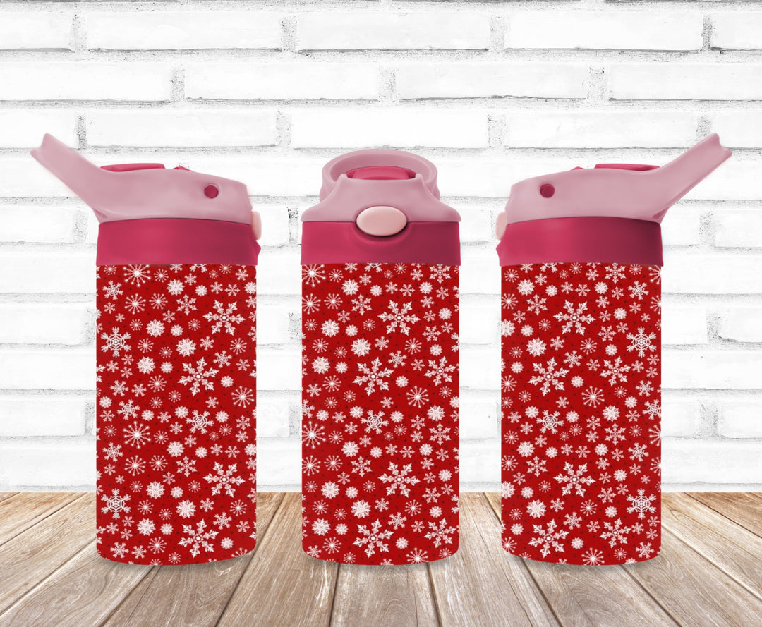 Kids Chistmas Snowflake Tumbler, Kids Water Bottle, Kids FlipTop Cup, Kids Sippy Cup, Back To School Cup