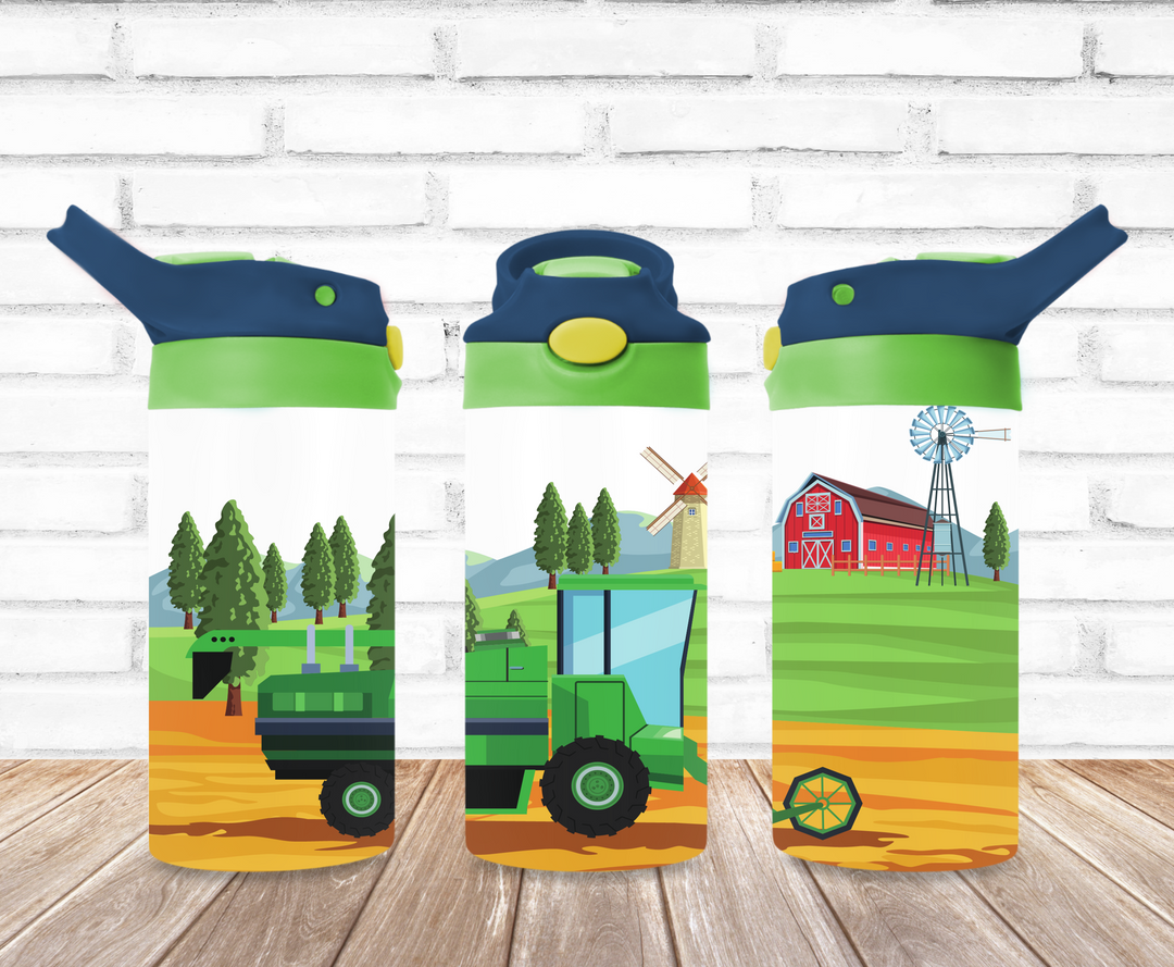 Kids Farm Tractor Tumbler, Farm Tumbler, Tractor Tumbler, Kids Water Bottle, Kids Water Tumbler, Kids FlipTop Cup, Kids Sippy Cup, Back To School Cup